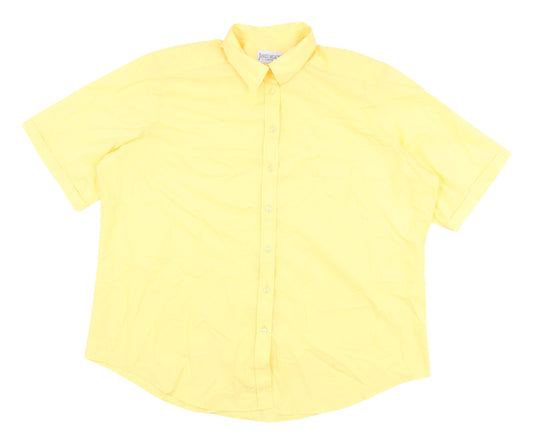 Womens UK Size 24 James Meade Yellow Basic Button-Up