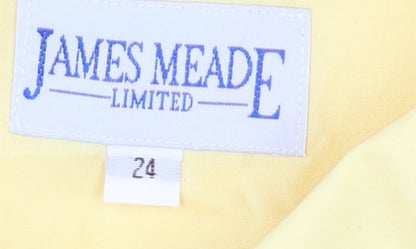 Womens UK Size 24 James Meade Yellow Basic Button-Up