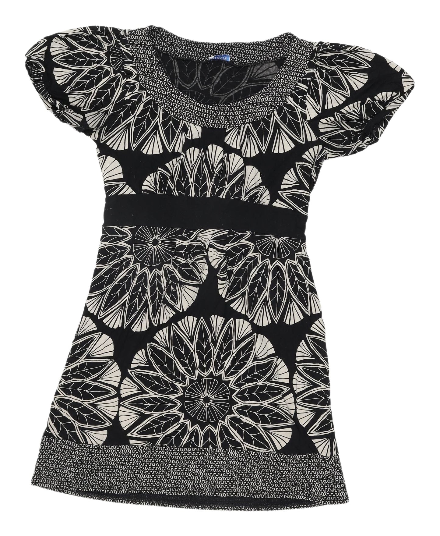 Oasis Women's Geometric Black Shift Dress Size 10
