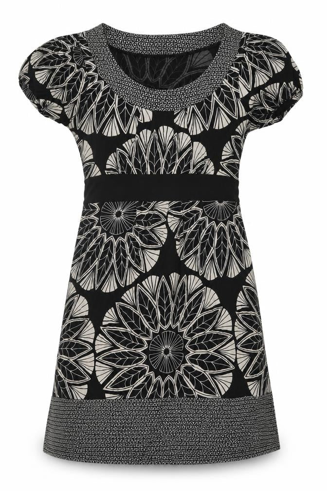 Oasis Women's Geometric Black Shift Dress Size 10