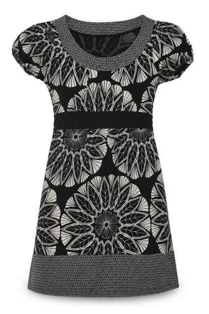 Oasis Women's Geometric Black Shift Dress Size 10