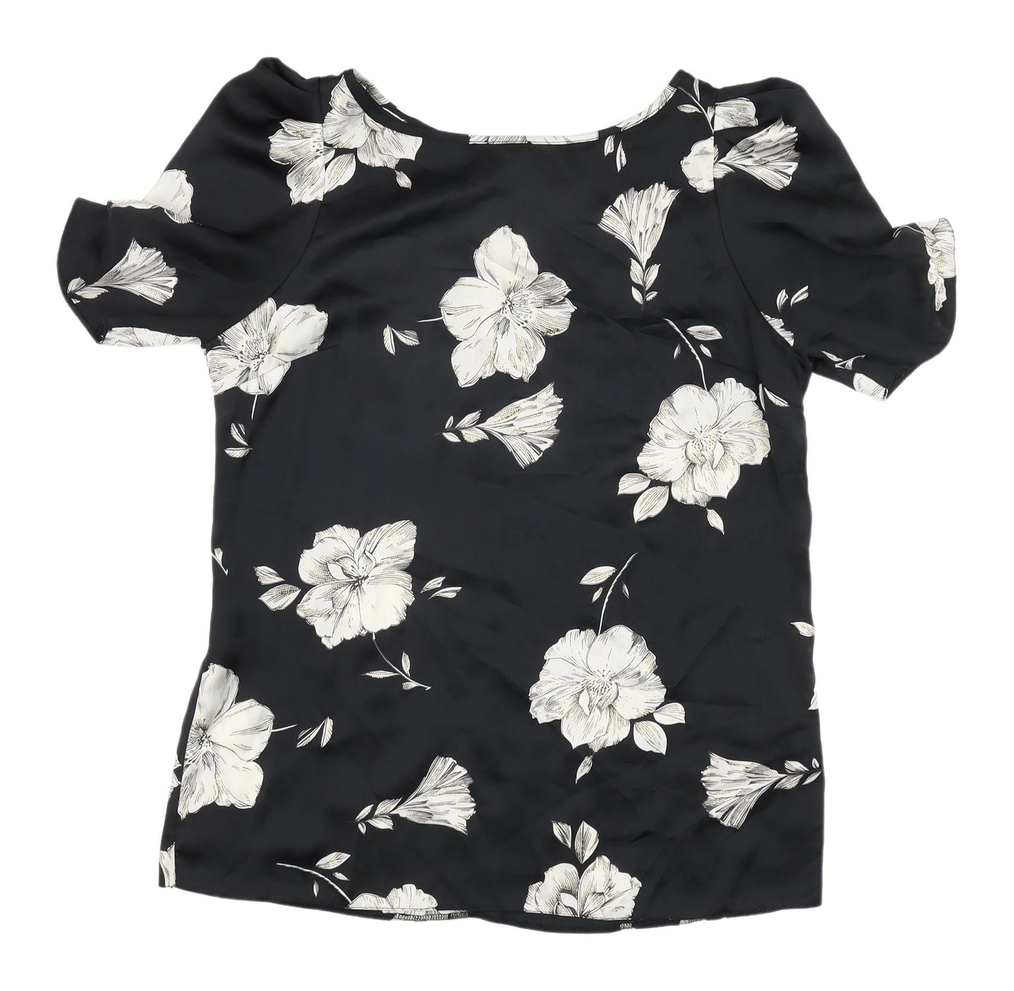 Womens UK Size 10 Dorothy Perkins Black Basic Blouse