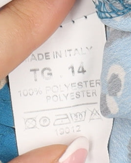 Boohoo Women's Blue Animal Print Slip Dress, Size 14