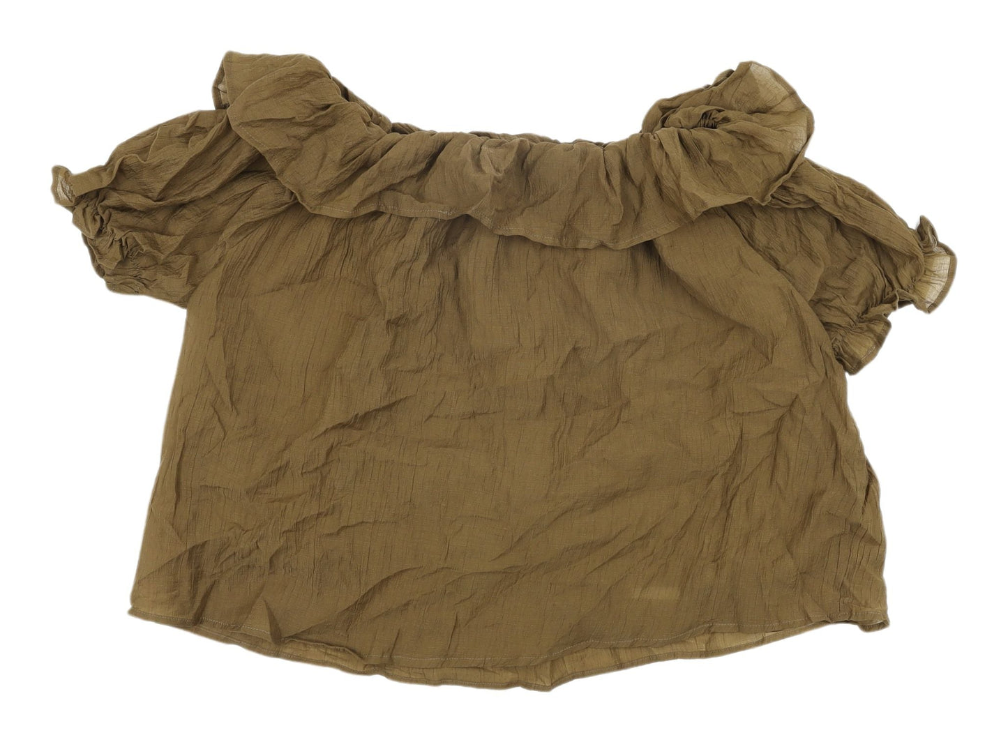 Womens UK Size S Cider Brown Off the Shoulder Blouse