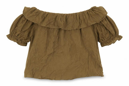 Womens UK Size S Cider Brown Off the Shoulder Blouse
