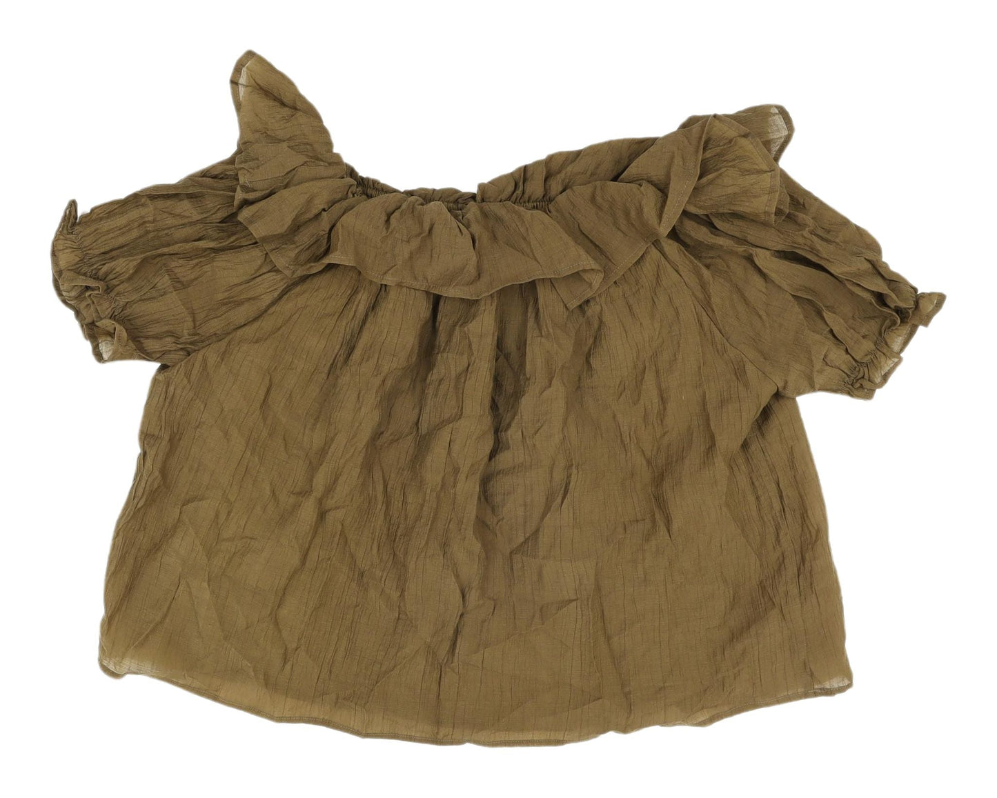 Womens UK Size S Cider Brown Off the Shoulder Blouse