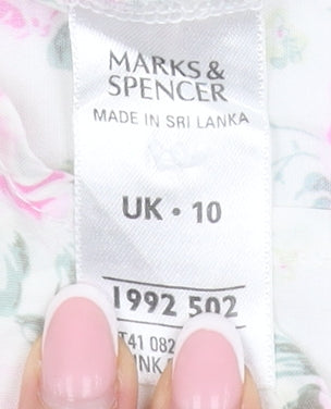 Womens UK Size 10 Marks and Spencer Multicoloured Basic Blouse