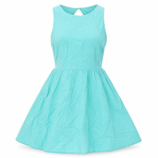 Front view of ASOS Petite Women's Green Skater Dress, size 10