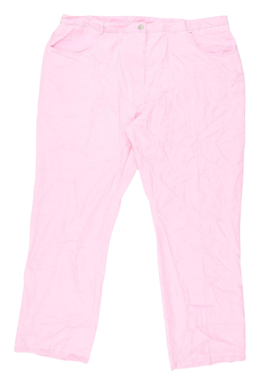 Ann Harvey Pink Straight Leg Women's Trousers Size 20