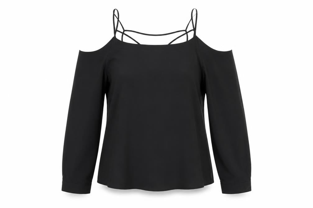 Womens UK Size M Silvian Heach Black Cropped Blouse