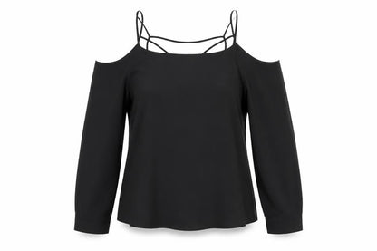 Womens UK Size M Silvian Heach Black Cropped Blouse
