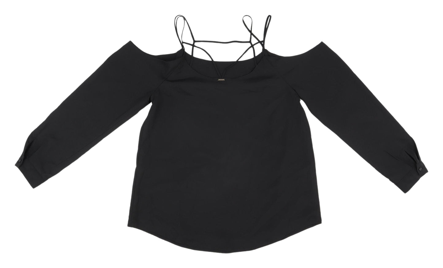 Womens UK Size M Silvian Heach Black Cropped Blouse