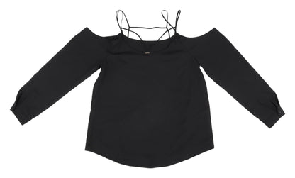 Womens UK Size M Silvian Heach Black Cropped Blouse