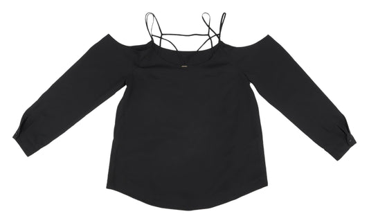 Womens UK Size M Silvian Heach Black Cropped Blouse