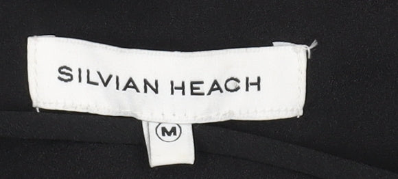 Womens UK Size M Silvian Heach Black Cropped Blouse