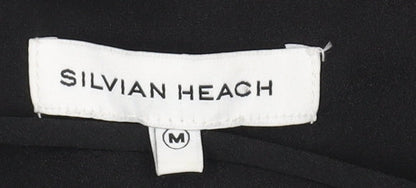 Womens UK Size M Silvian Heach Black Cropped Blouse