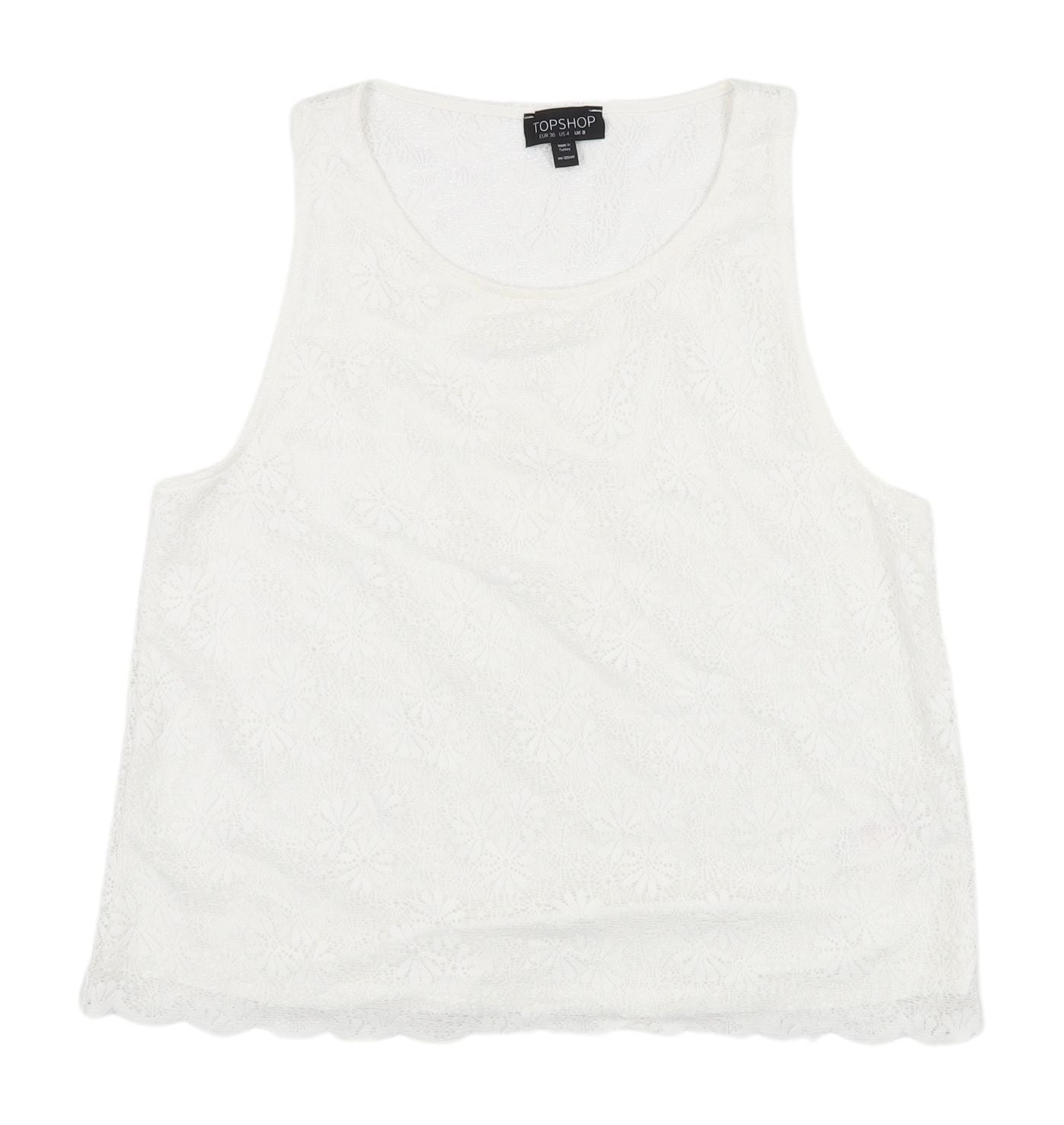Womens UK Size 8 Topshop White Camisole Tank