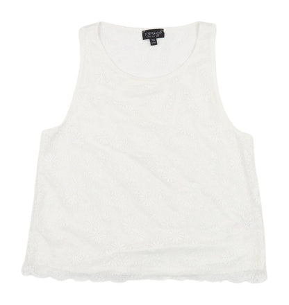 Womens UK Size 8 Topshop White Camisole Tank