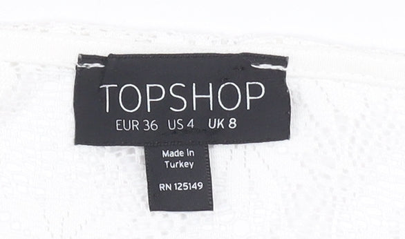 Womens UK Size 8 Topshop White Camisole Tank
