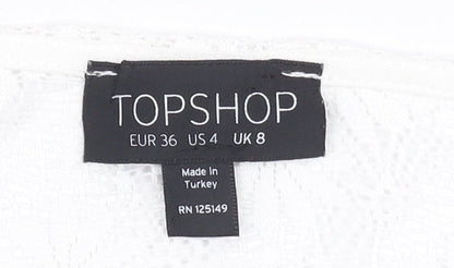 Womens UK Size 8 Topshop White Camisole Tank