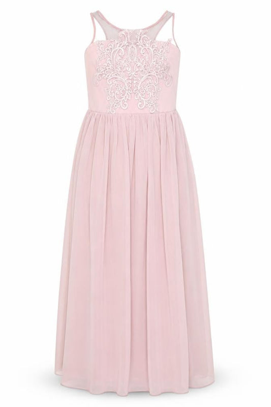 Front view of Chi Chi London Pink Elegant Fit & Flare Dress, UK 12