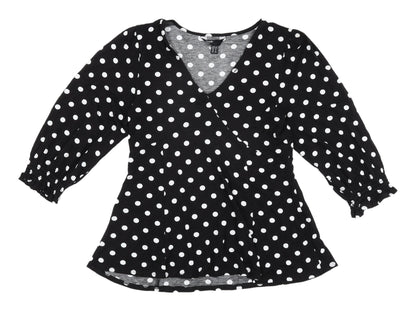Womens UK Size 12 Friends Like These Black Wrap Blouse