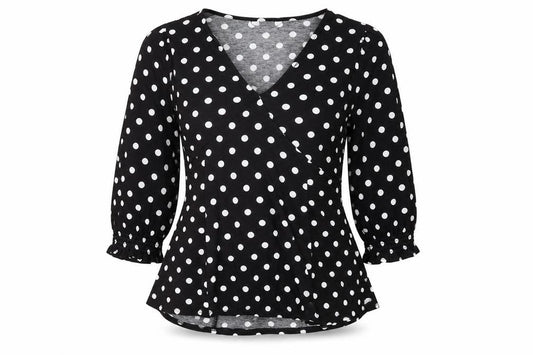 Womens UK Size 12 Friends Like These Black Wrap Blouse