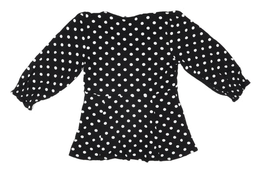 Womens UK Size 12 Friends Like These Black Wrap Blouse