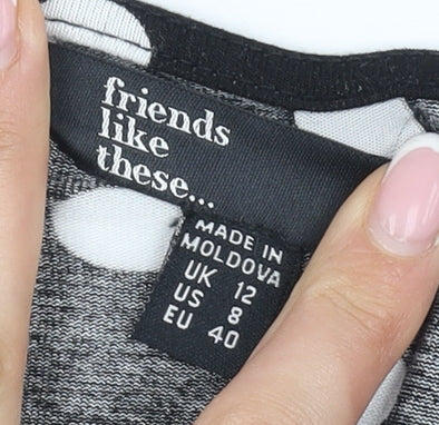 Womens UK Size 12 Friends Like These Black Wrap Blouse
