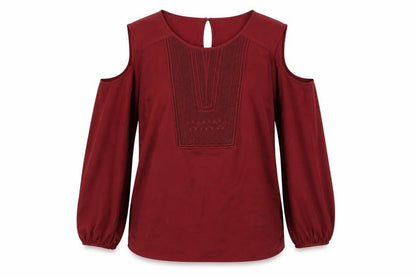 Marks and Spencer Women's Red Cold Shoulder Blouse