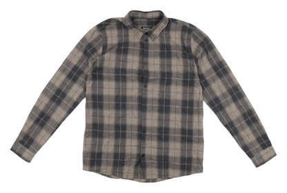 BoohooMAN Men's Brown Check Regular Fit Shirt S