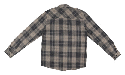 BoohooMAN Men's Brown Check Regular Fit Shirt S