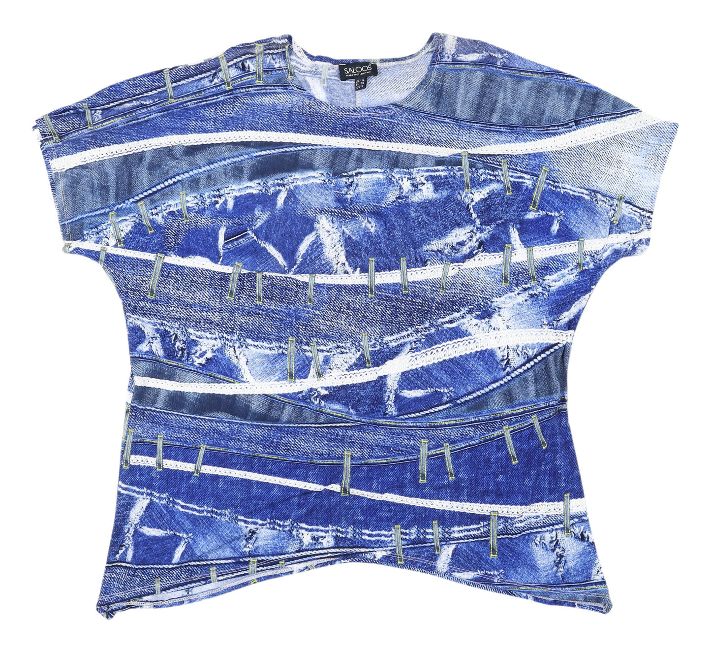 Womens UK Size 12 Saloos Blue Tunic T-Shirt