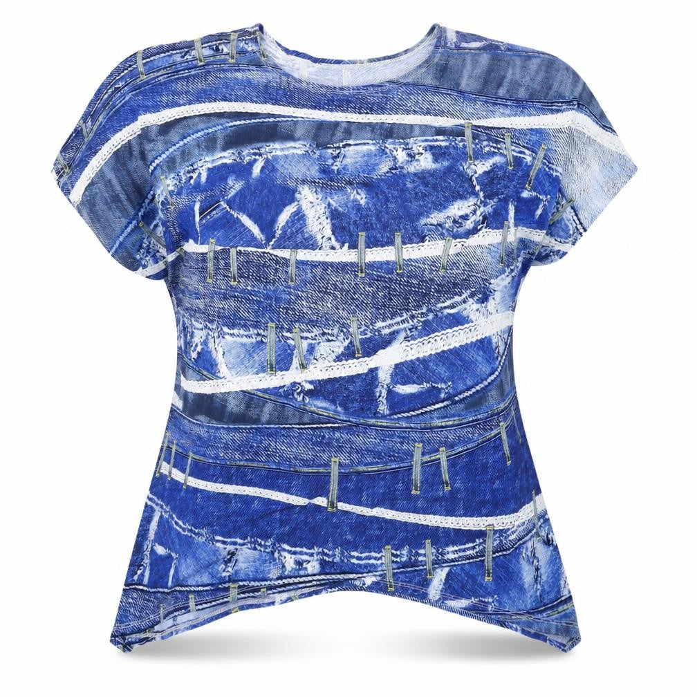 Womens UK Size 12 Saloos Blue Tunic T-Shirt