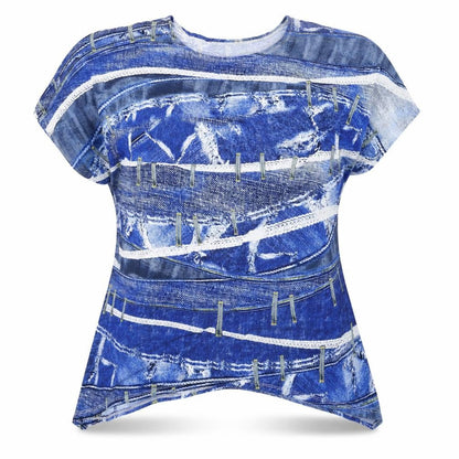 Womens UK Size 12 Saloos Blue Tunic T-Shirt
