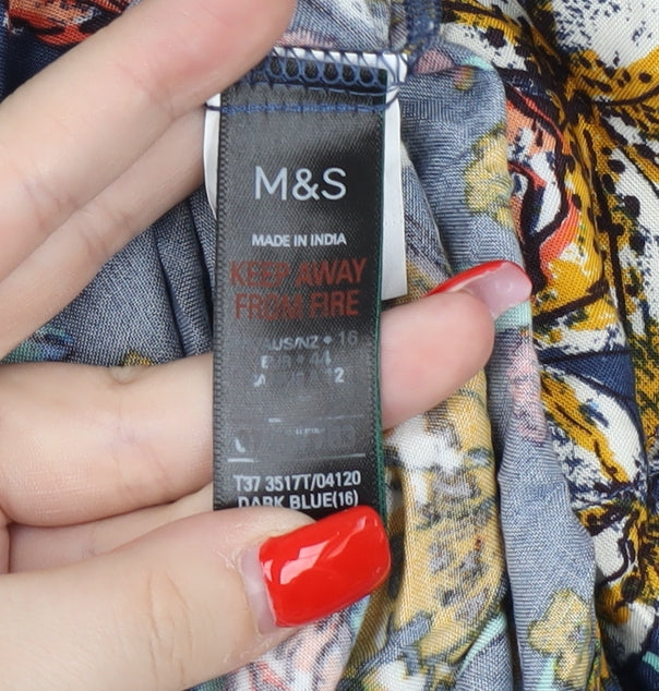 Marks and Spencer Women's Blue Floral Suit Top, Size 12