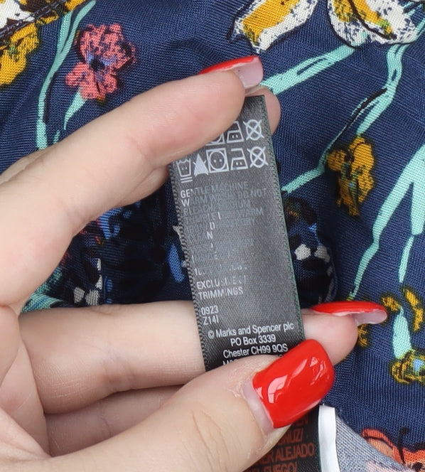 Marks and Spencer Women's Blue Floral Suit Top, Size 12