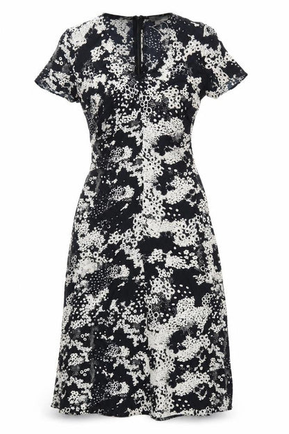 Marks and Spencer Women's Black Floral Midi Dress Size 8