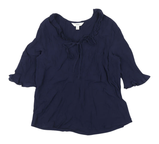Womens UK Size 8 Marks and Spencer Blue  Blouse