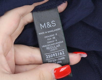 Womens UK Size 8 Marks and Spencer Blue  Blouse