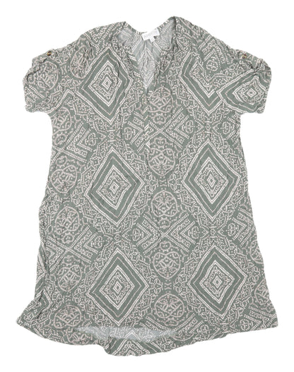 Apricot Women's Grey Geometric Shift Dress Size 12