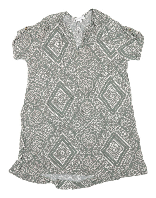 Apricot Women's Grey Geometric Shift Dress Size 12