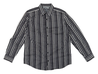 NEXT Menswear Black Striped Long Sleeve Shirt Large