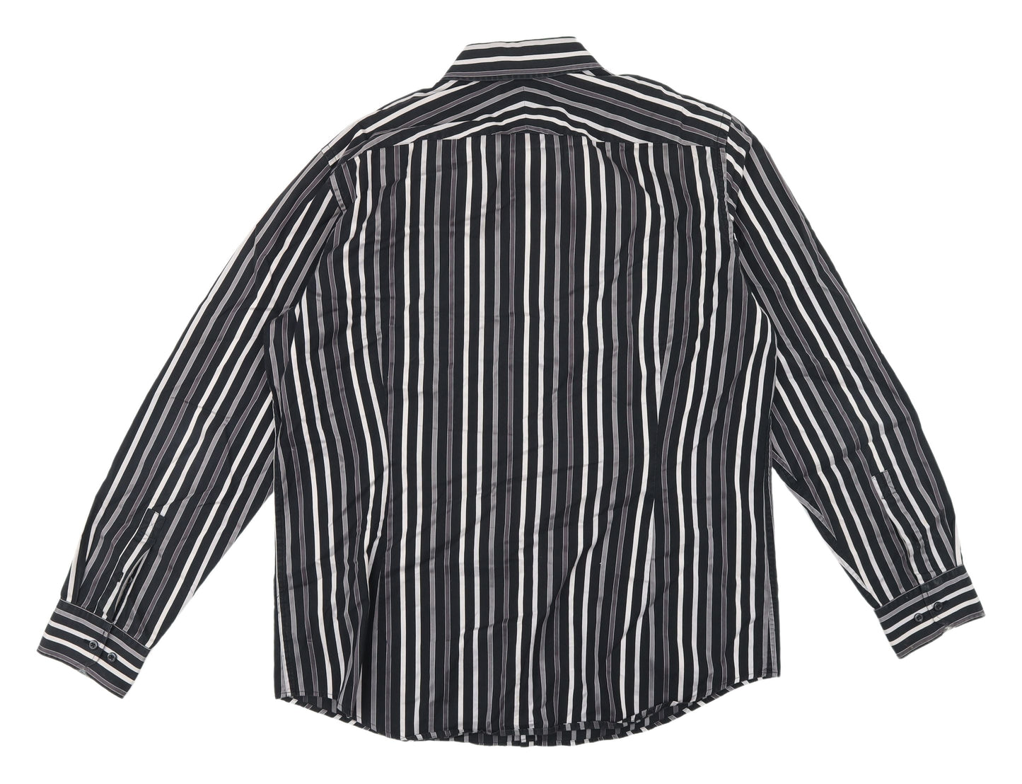 NEXT Menswear Black Striped Long Sleeve Shirt Large
