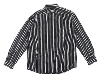 NEXT Menswear Black Striped Long Sleeve Shirt Large