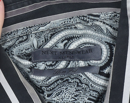 NEXT Menswear Black Striped Long Sleeve Shirt Large