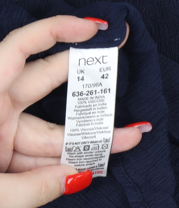 Womens UK Size 14 NEXT Blue Basic Blouse