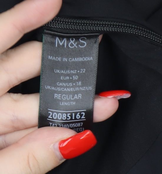Womens UK Size 22 Marks and Spencer Black  Blouse