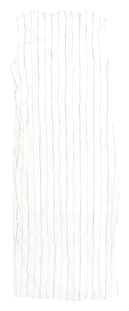 Marks and Spencer Women's White Striped Long Shift Dress
