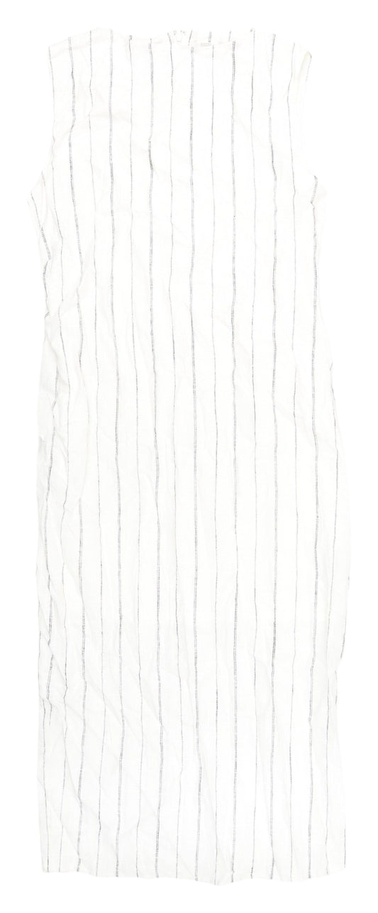 Marks and Spencer Women's White Striped Long Shift Dress